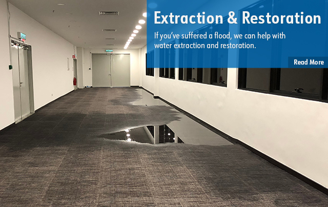 Extraction & Restoration If your property has suffered from water damage, call Garec’s Cleaning Systems. Our specialists can remove the water quickly, avoiding problems such as mould growth. Don’t delay in calling for assistance, our team works with: Deep soil extraction Flood water extraction Water damage restoration
